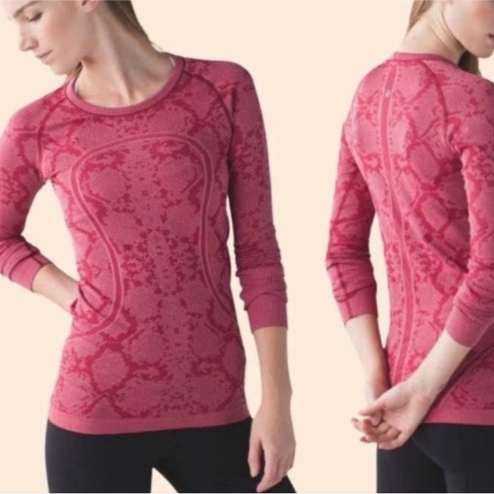 Lululemon Swiftly Tech Long Sleeve Size 6 Snakeskin Design